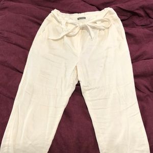 Express Ivory Linen Pants
